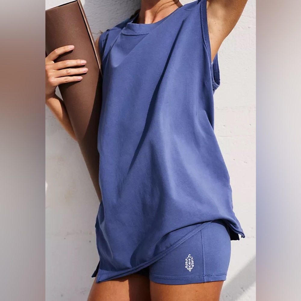 Free People Hot Shot Micro Set Tank Top Shirt and Shorts Workout Athleisure - Picture 6 of 15